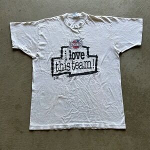Vintage 90s Salem Houston Rockets Shirt Size XL White NBA I Love This Team 1996